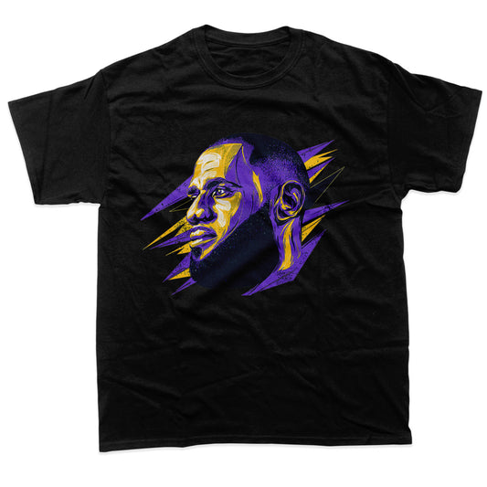 LeBron James Head Art Black T-Shirt